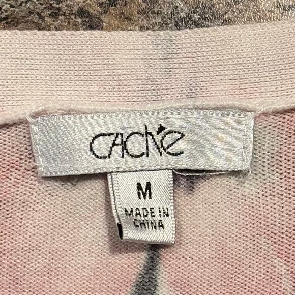 Vintage Cache Cardigan Floral Animal Y2K Mob Wife Maximalist Statement Medium - Picture 3 of 8